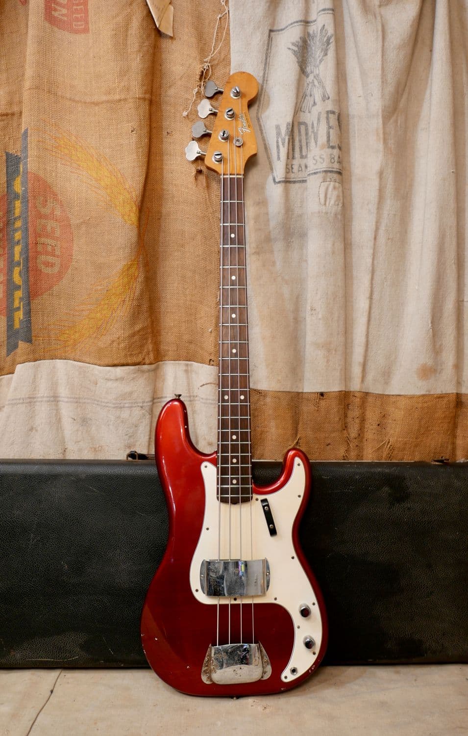 1965 Fender Precision Bass Candy Apple Red Refin