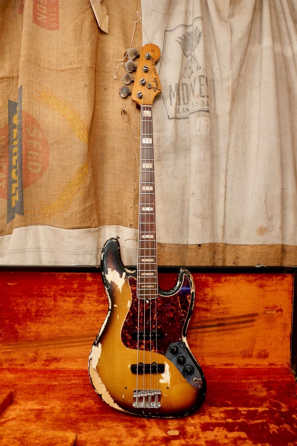 1970 Fender Jazz Bass Factory Sunburst over White