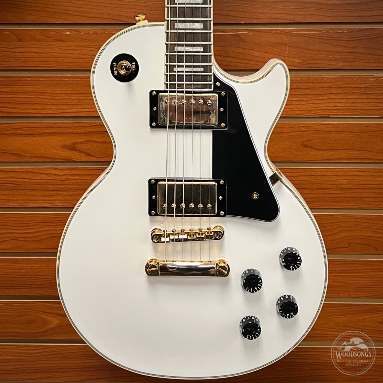 USED EPIPHONE LES PAUL CUSTOM WHITE