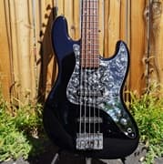 Schecter USA CUSTOM SHOP J-5 Solid Gloss Black 5-String Bass Guitar