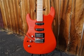 G&L USA Legacy HSS RMC Hugger Orange Bound w/Blocks Left Handed 6-String Electric Guitar