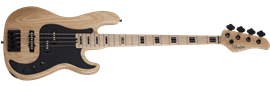 Schecter DIAMOND SERIES Justin Beck V Ani Gloss Natural 4-String Electric Bass Guitar