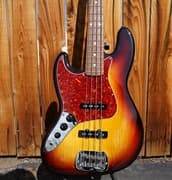 G&L USA Fullerton Deluxe JB 3-Tone Sunburst/Pine Left Handed 4-String Electric Bass Guitar
