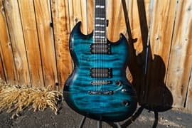 ESP USA Viper Black Aqua Sunburst 6-String Electric Guitar