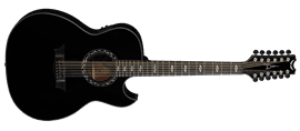 Dean Exhibition-12 Classic Black 12-String Acoustic Electric Guitar