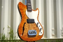 G&L USA Custom Shop Fallout Bass Semi-Hollow Honeyburst 30 Scale 4-String Electric Bass Guitar 2025