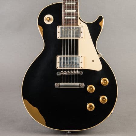 Gibson Custom Les Paul Standard Aged 2017, Ebony Over Goldtop