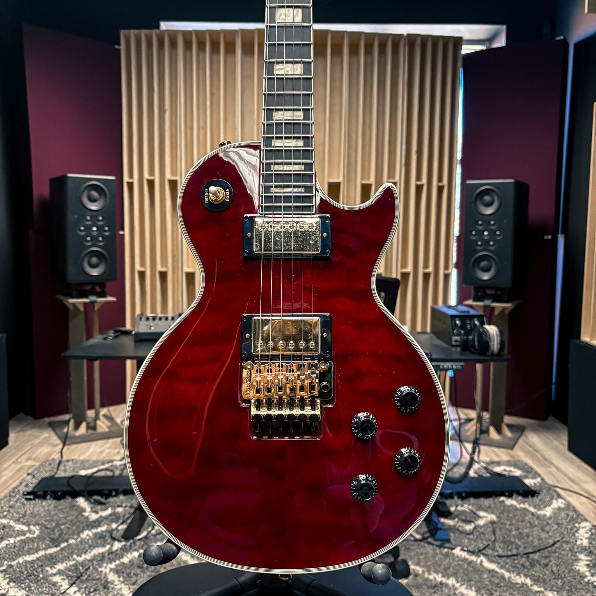 Epiphone Alex Lifeson Les Paul Custom Axcess-Ruby Quilt