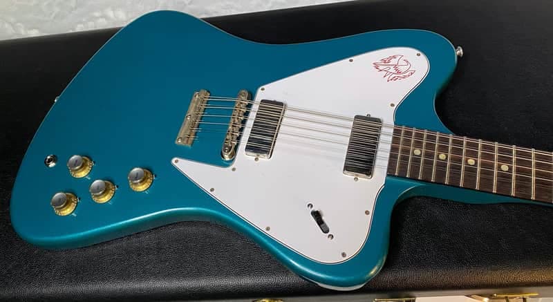 Gibson Custom 1965 Non-reverse Firebird V 12-String Electric Guitar - Aqua Mist, VOS - Authorized Dealer - 7.9lbs - G05295