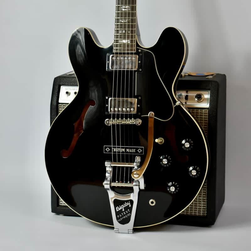 1973 Gibson ES-335 Custom Colour Factory Black w/Bigsby MOD – T-Tops & OHSC, RARE