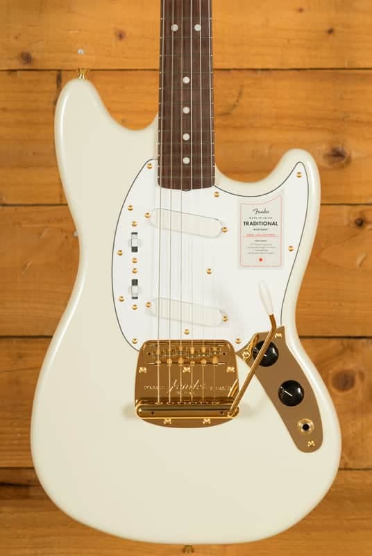 Fender Made In Japan Traditional 60s Mustang - Rosewood - White Pearl