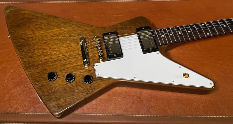 NEW! Gibson Custom 1958 Mahogany Explorer Reissue Electric Guitar - Antique Natural, VOS - Authorized Dealer - Only 7.4lbs - G07316