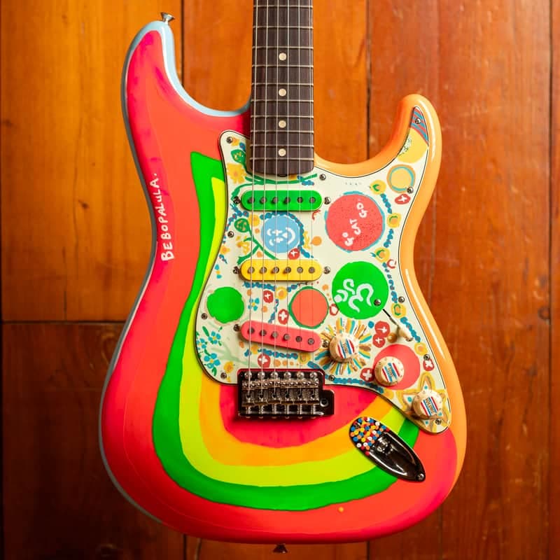 Fender Artist Series George Harrison Rocky Stratocaster 2022 - Sonic Blue / Custom Art