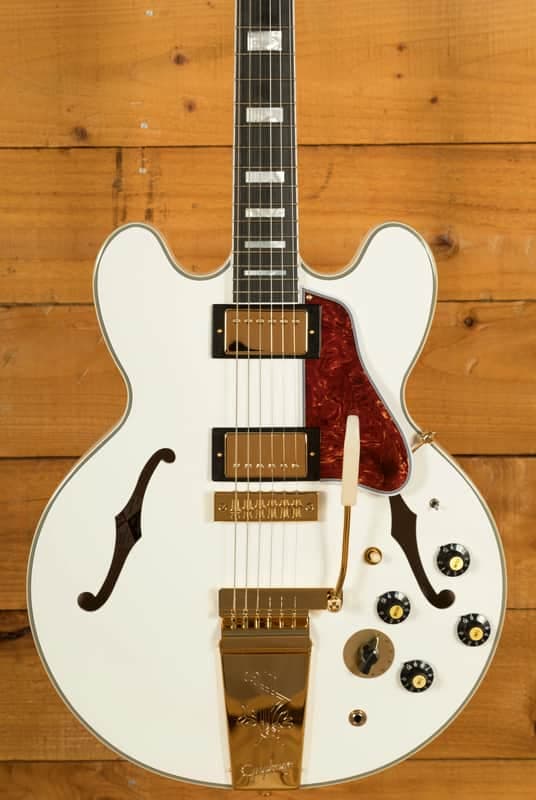 Epiphone IGC Alex Lifeson Signature 1976 ES-355 Reissue - Ebony - Alpine White