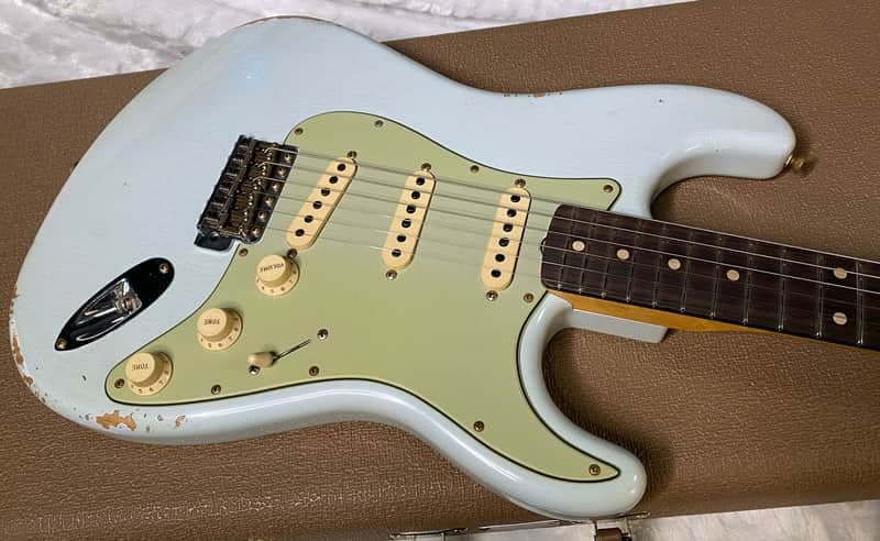NEW! Fender Limited Edition Custom Shop 1960 Stratocaster Relic - Aged Sonic Blue - Matching Peg Head - 7.8lbs - Authorized Dealer - G07113