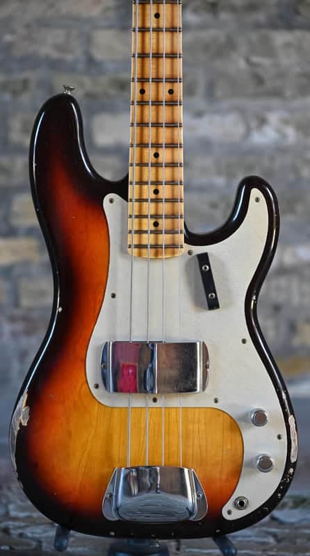 Fender Custom Shop 1958 Precision Bass® Relic® - Super Faded Aged Chocolate 3-Color Sunburst