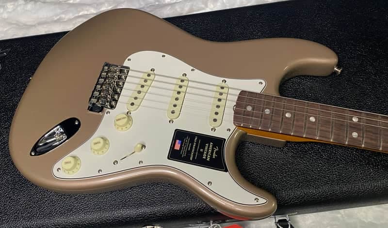 NEW! Fender American Vintage II 1965 Stratocaster - Shoreline Gold - 8.1lbs - Authorized Dealer - G07491