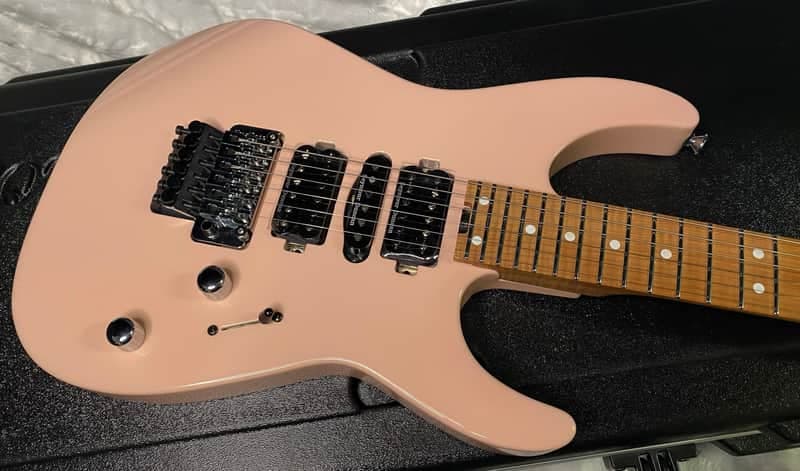 NEW ! Jackson Custom Shop Dinky HSH - Roasted Maple Neck & Fretboard - DK - Shell Pink - Authorized Dealer - 8.1 lbs - G06854