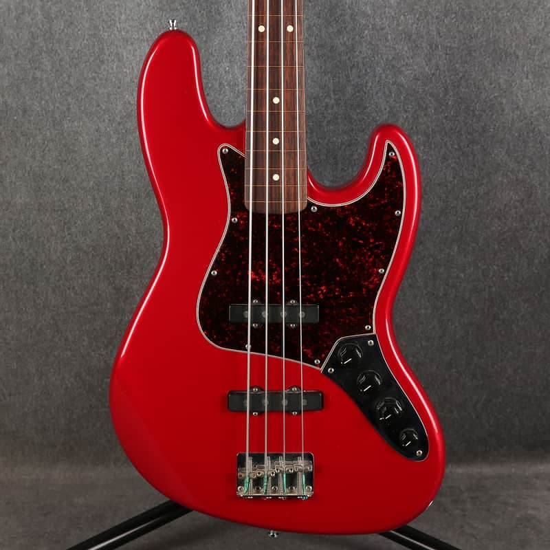 Fender Mexican Deluxe Jazz Bass - Fretless - Candy Apple Red - 2nd Hand