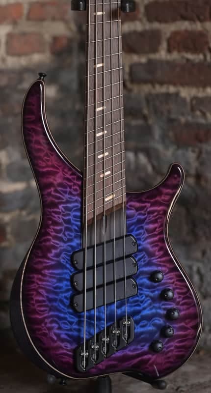 Dingwall Custom Shop Afterburner 1 5-string - Indigo to Magenta to Dark Edged Burst