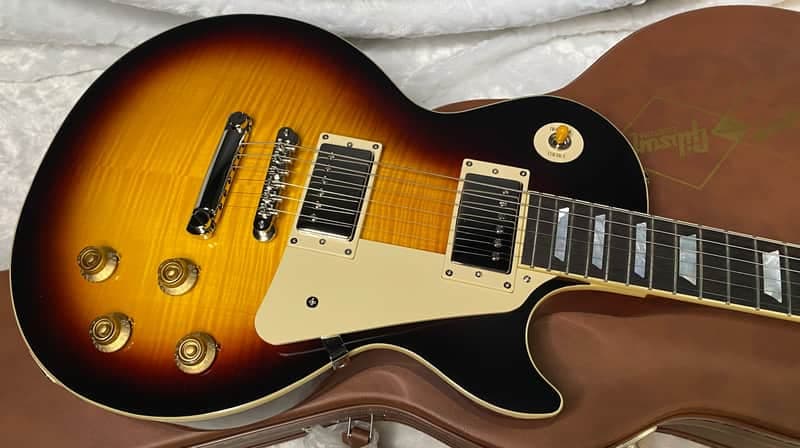 NEW ! Epiphone Inspired by Gibson 1959 Les Paul Standard Reissue Electric Guitar - Dark Burst - Flame Top - 10.1 lbs - Authorized Dealer - G07146
