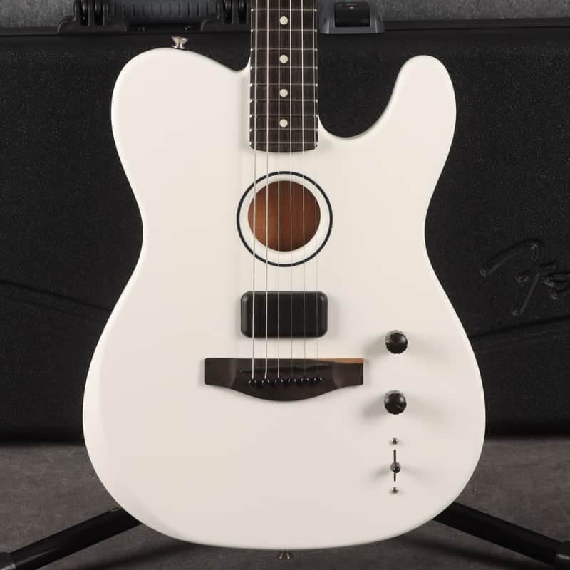 Fender Finneas Signature Acoustasonic Telecaster - Satin Arctic White - 2nd Hand