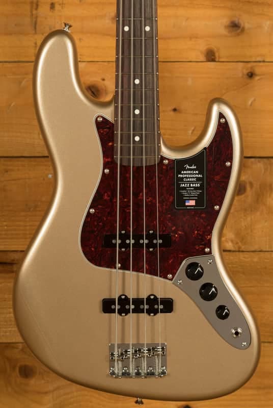Fender American Professional Classic Jazz Bass - Rosewood - Faded Firemist Gold