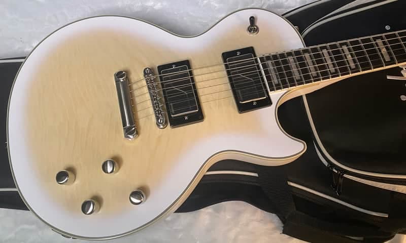 NEW ! Epiphone Les Paul Prophecy Electric Guitar - Aged White Tiger Burst - Authorized Dealer - 8.3lbs - G05320
