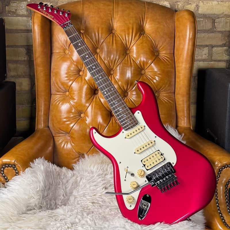 1980s Kramer Focus 3000 Vintage Metallic Pink Left Handed MIJ Made In Japan Electric Guitar W/ Original Gigbag!