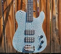 G&L USA Custom Shop ASAT Bass Black Crinkle Over Himalayan Blue 4-String Electric Bass Guitar 2025